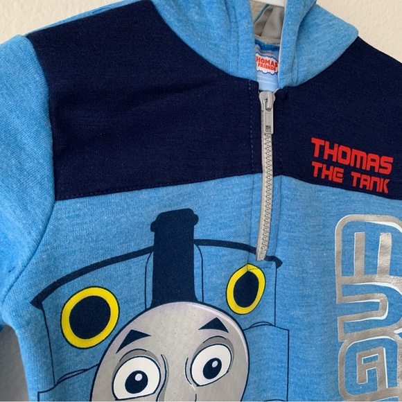 Thomas & Friends Tank Engine Fleece Half Zip Hoodie Blue Size: 5 - Picture 10 of 13